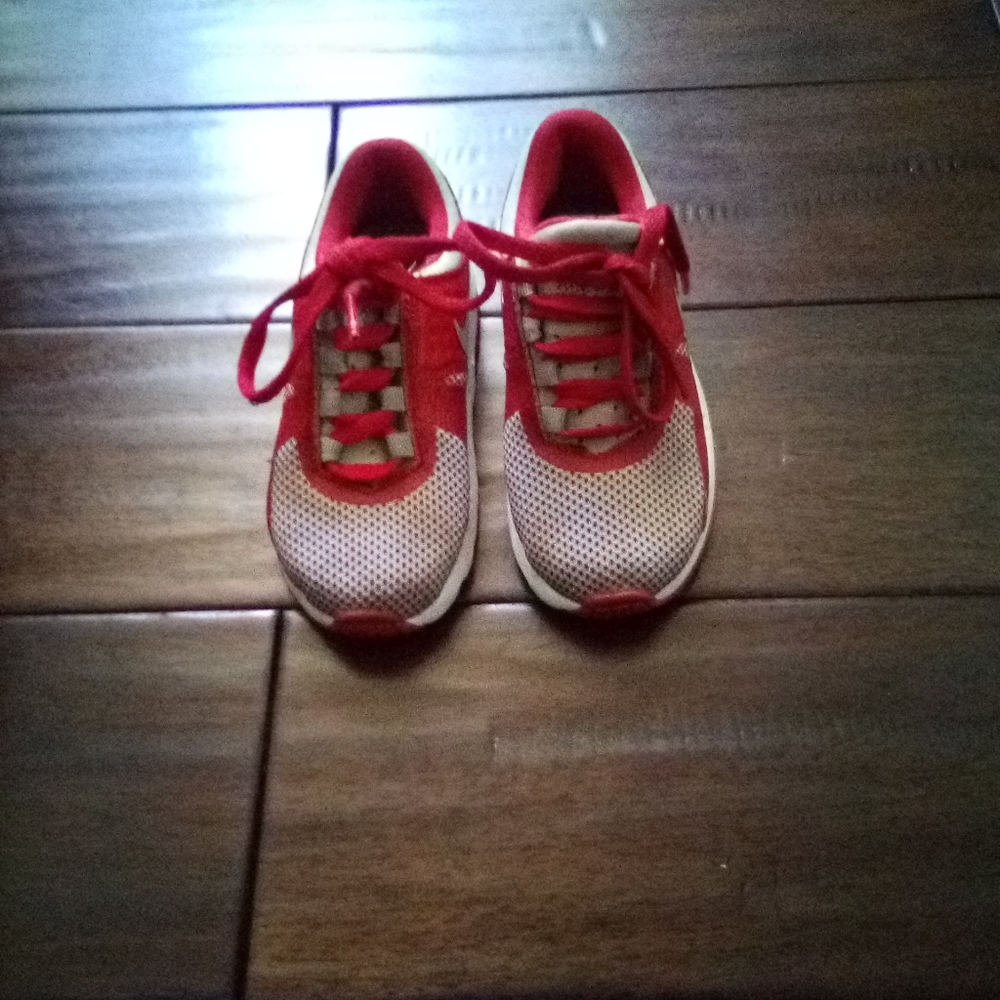 Toddler Boys Gray Red & White Nikes